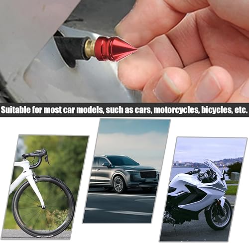 Miniatura 10 de Tapones para válvulas de neumáticos de automóvil, paquete de 8 tapones de presión de aire de aleación de aluminio, accesorios universales a prueba