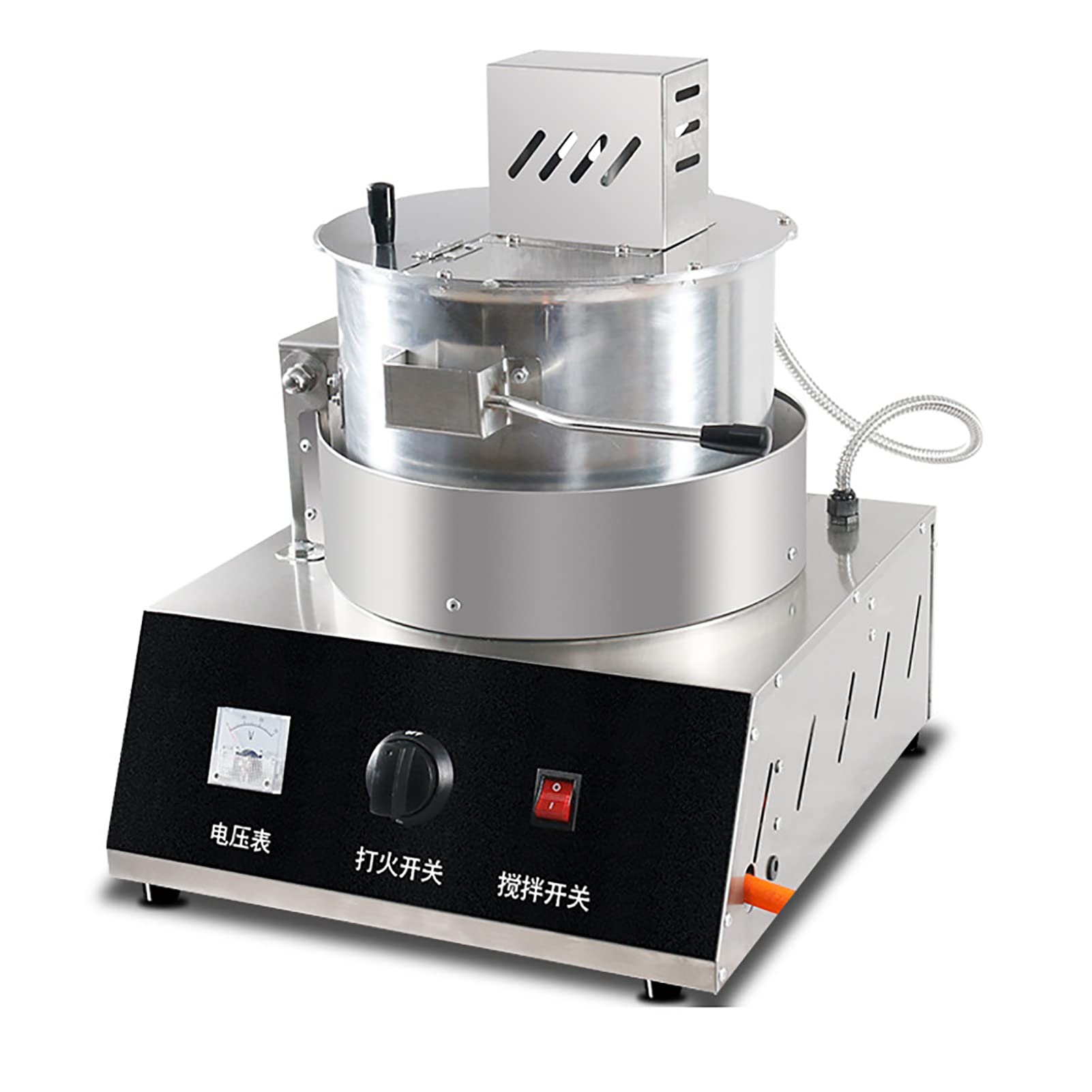 Máquina Comercial para Hacer Palomitas de maíz, eléctrica, con azúcar y Aceite, de Acero Inoxidable, Estilo Antiguo para mostrador, Ajuste automático, con batería.,with Battery