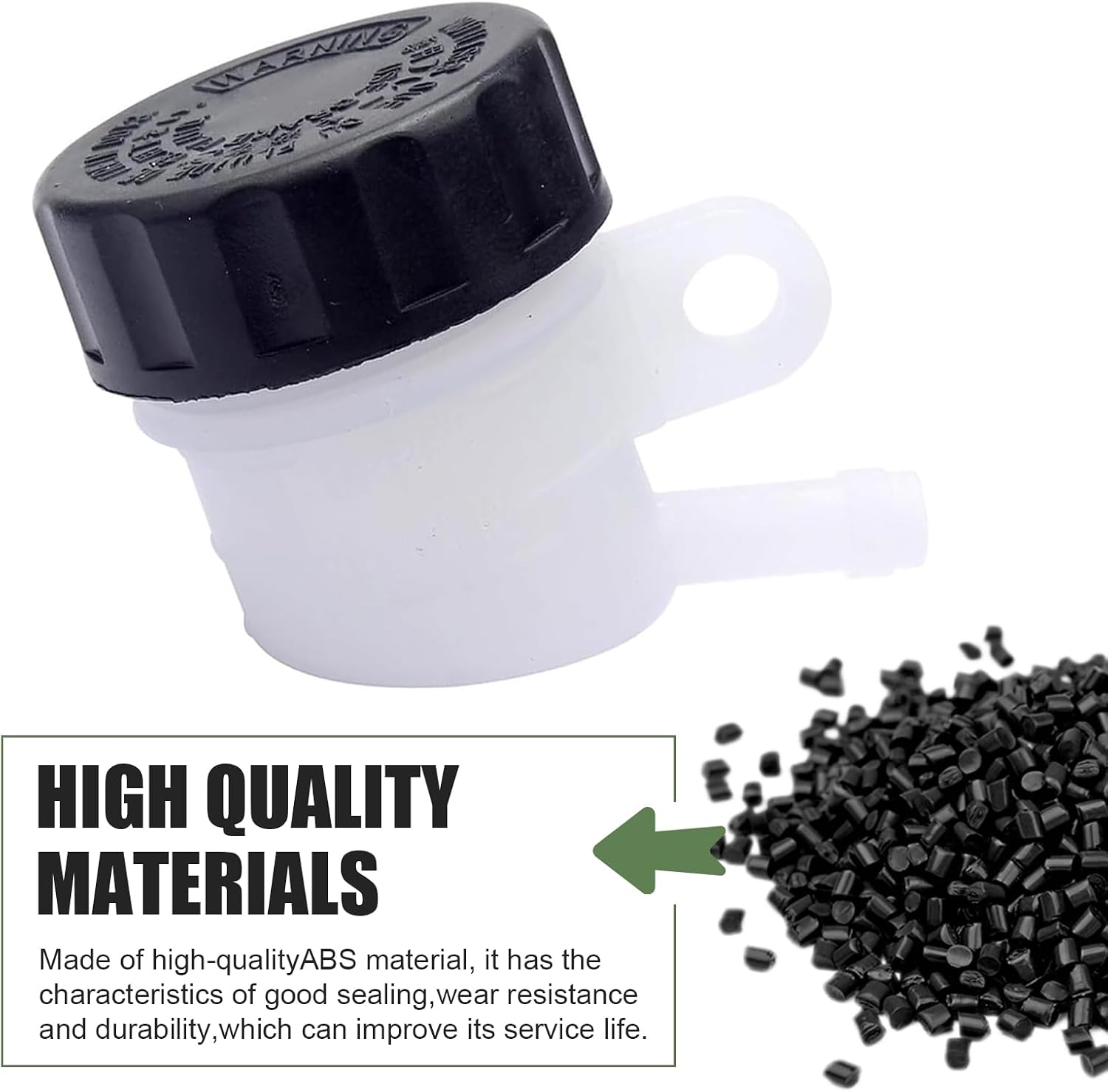 Motorcycle Brake Oil Reservoir, Rear Brake Master Cylinder Oil Cup, Anti-leakage Clutch Tank Reservoir, Universal for Motocross Motorcycle Street Bike ATV 4 Wheel Beach Kart (White & Black)