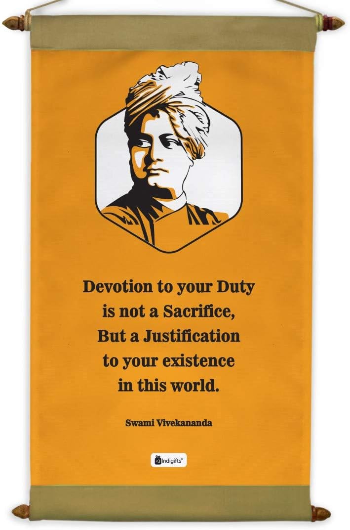 Indigifts Swami Vivekanand Quote Inspirational Scroll Cards 9.5"x17" - Motivational Posters for Study Room:: Office:: Living Room::
