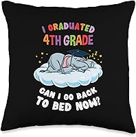 Vista 5 de I Graduated 4th Grade Elephant Funny Graduation Almohada de tiro 18x18, multicolor