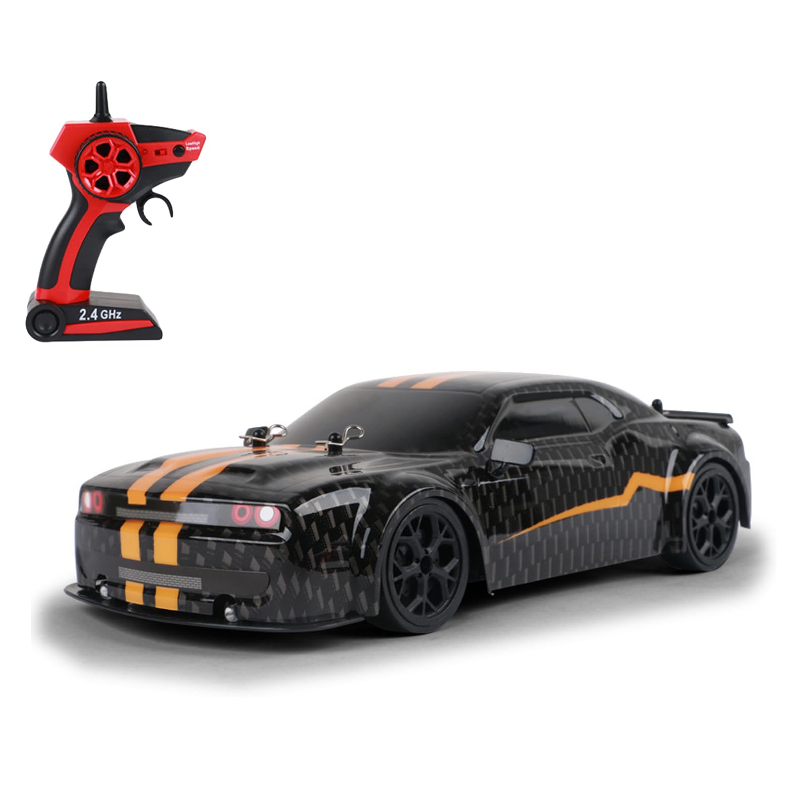 YUNNSTORE Remote Control Car, 1:14 2.4GHz 30kmh Four-Wheel Drive High-Speed Remote Control Drift Racing Car with Cool Lights