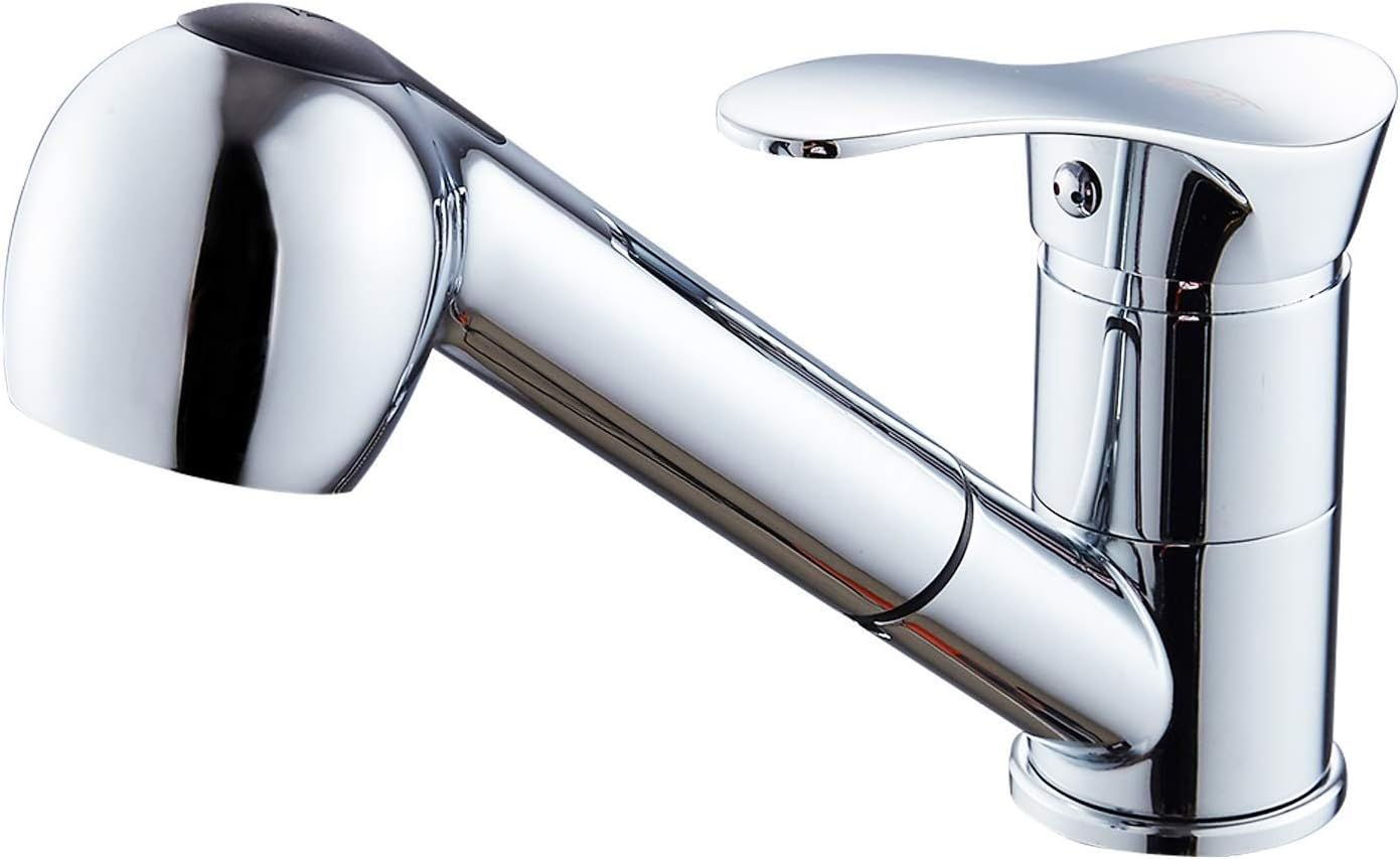 SOQO Kitchen Sink Taps Single Lever Pull Out Sprayer Cold and Hot Water Mixer Faucet Taps with UK Standard Size 5 Years Warranty