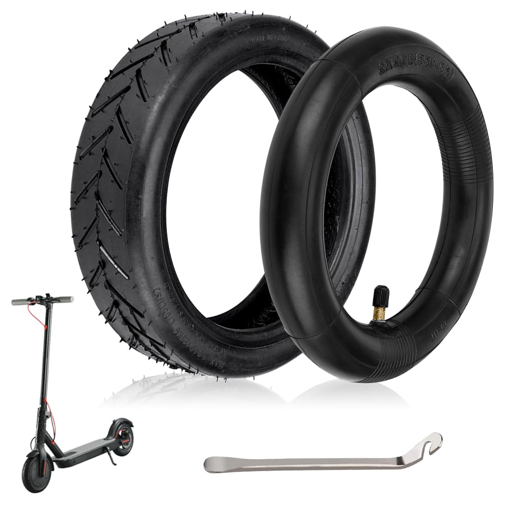 Udbrud 8 1/2 Electric Scooter Tyre, 8.5 Inch Electric Scooter Rubber Tires with Metal Crowbar Replacement Inner and Outer Tires for Mijia M365 and 8.5 Inch Universal Inflatable Tires