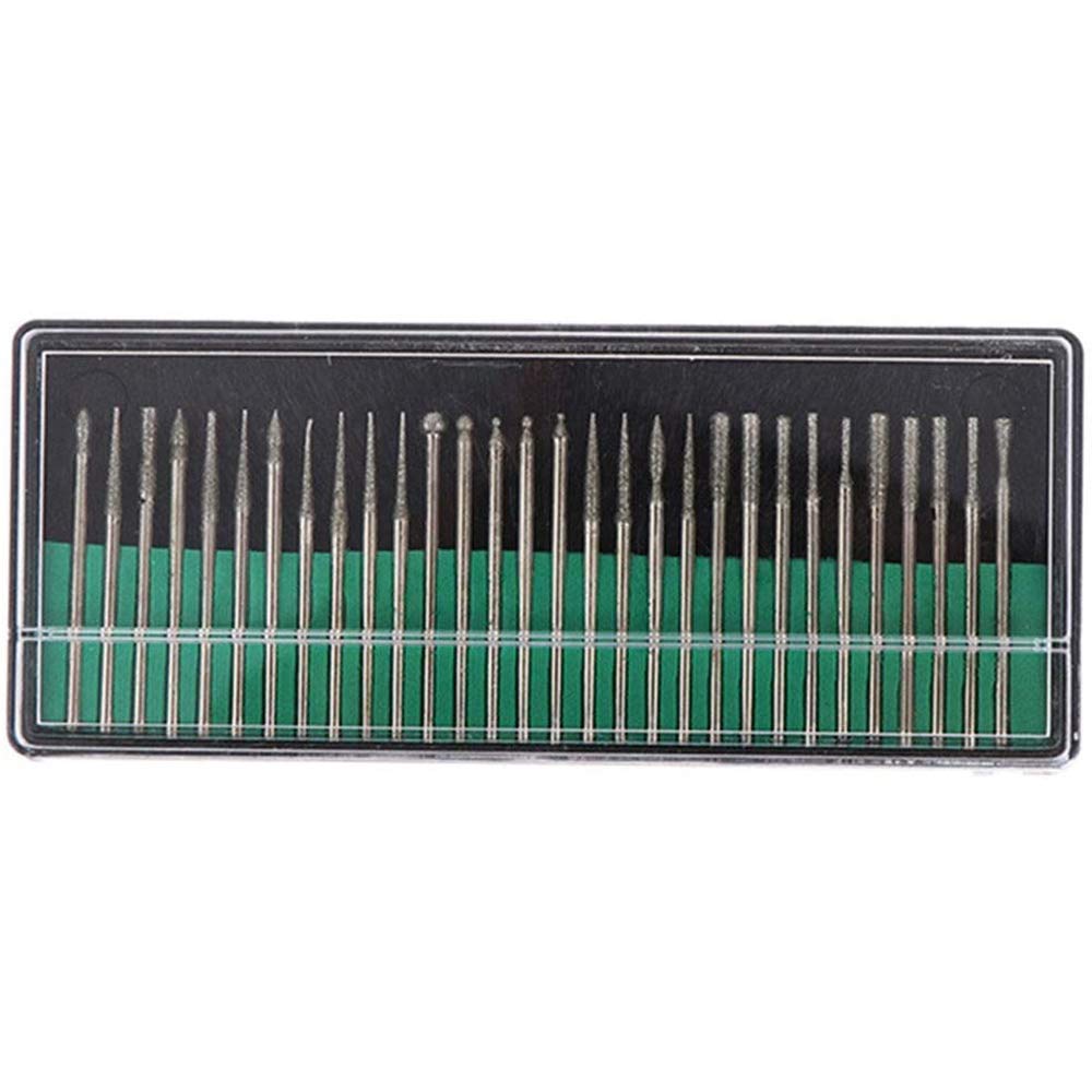 Ancllo Titanium-Coated Diamond Burrs 30-Piece Set 3Mm Diamond Engraving Accessories For Attachment Craftsman Rotary Tool