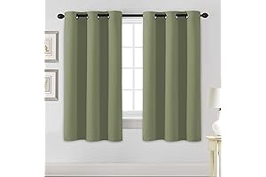 Short Blackout Curtains for Bedroom - Thermal Insulated & Room Darkening 2 Panels