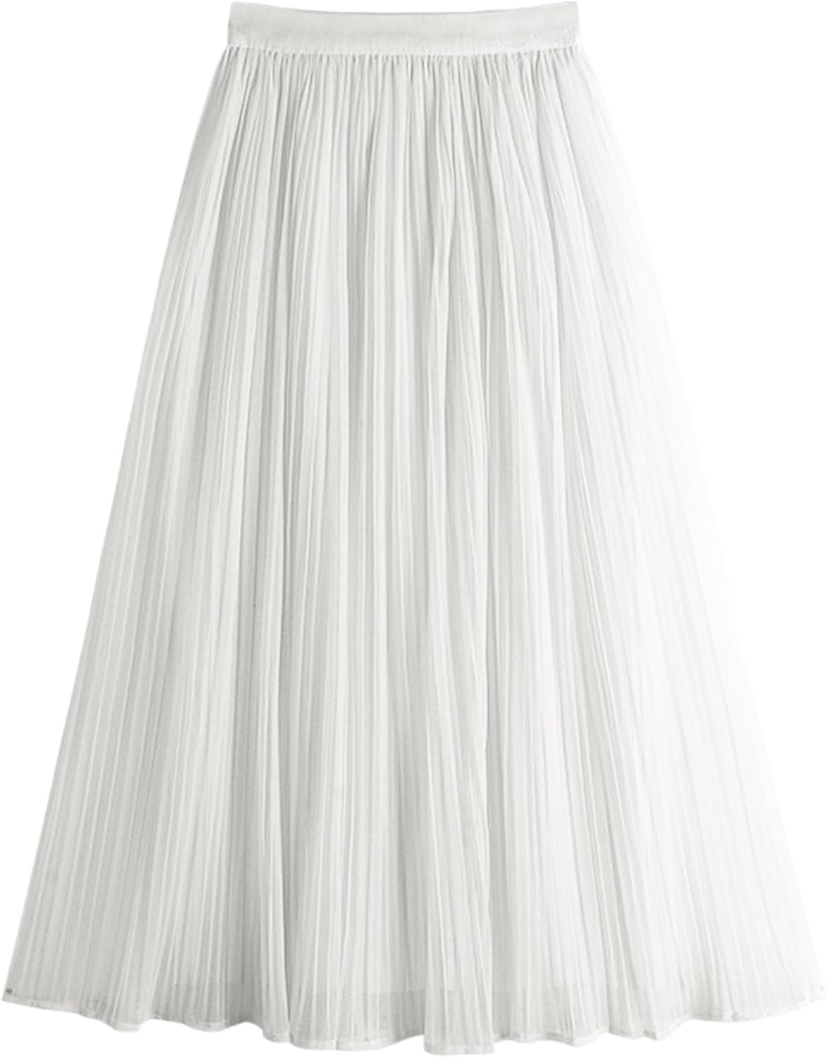 Tulle Skirts for Women Long Fairy Skirt Tutu A-Line Mesh Layered High Elastic Waist Skirts Pleated Flowy Skirts