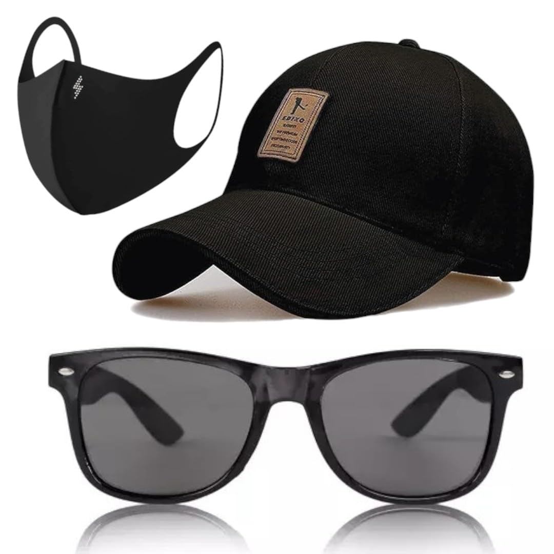 Unisex Cap Combo Offer Pack of 3 Brand A Soft Flexi Adjustable Cap Quick Drying Cap for Men and Women (Freesize) Sunglasses Rectangle Retro Vintage Cap Multicolour-image-17