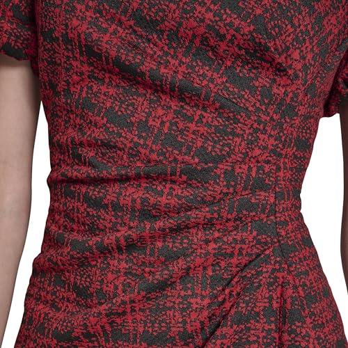 Image of DKNY Women's Short Sleeve Boat Neck Side Ruched Dress