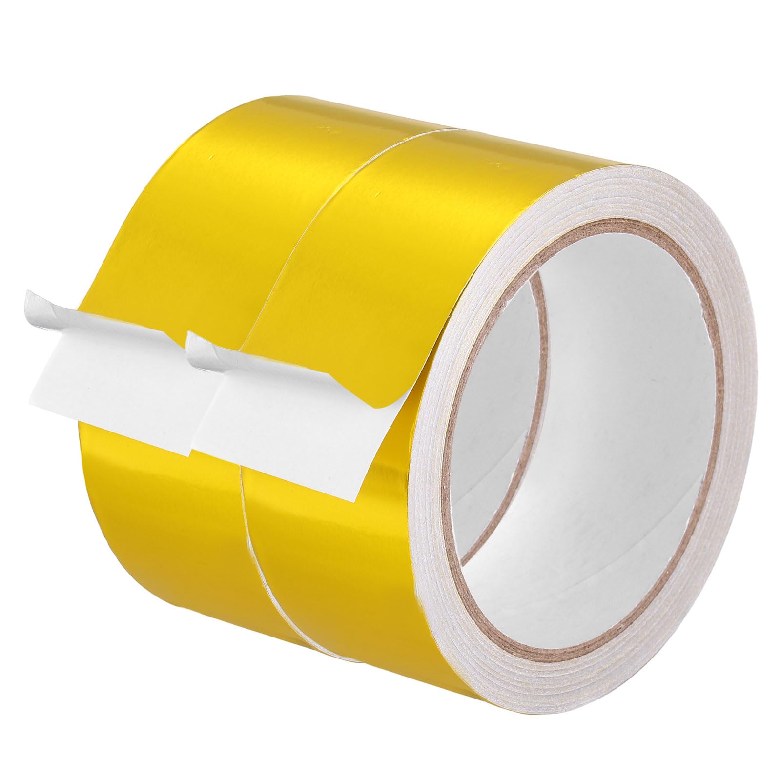 DEFANEX Aluminum Foil Tape (40mm x 20m, 0.06mm, Gold) (2 Roll) Heat Resistant Metal Tape, for HVAC Sealing Patching Hot Cold Air Ducts