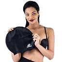 Dsane Extra Large Swimming Cap for Women and Men,Special Design Swim Cap for Very Long Thick Curly Hair&Dreadlocks Weaves Braids Afros Silicone Keep Your Hair Dry (Fuchsia) gallery image