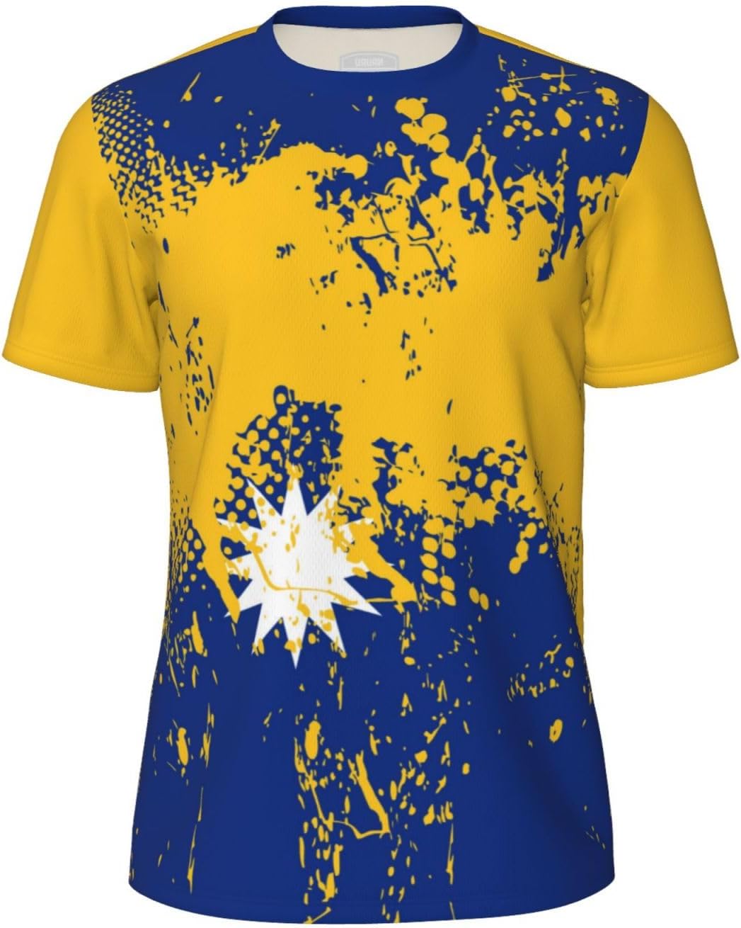Nauru Flag Grain Sports Mesh T-Shirt Retro Jerseys for Running Soccer
