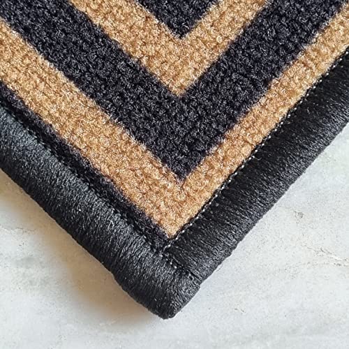 Image of Matz&More Anti Slip Carpet Rug for Living Room, Bedroom, Hall, 100 x 150 cm, Indoor Home Decor Floor Mat, Greek Gold Black