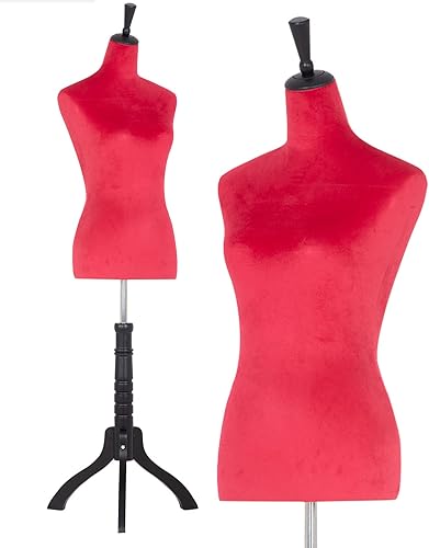 Maniquí femenino de 59 a 67 pulgadas, maniquí de costura de torso, forma de maniquí ajustable, con base de madera para coser mostrador y ventana