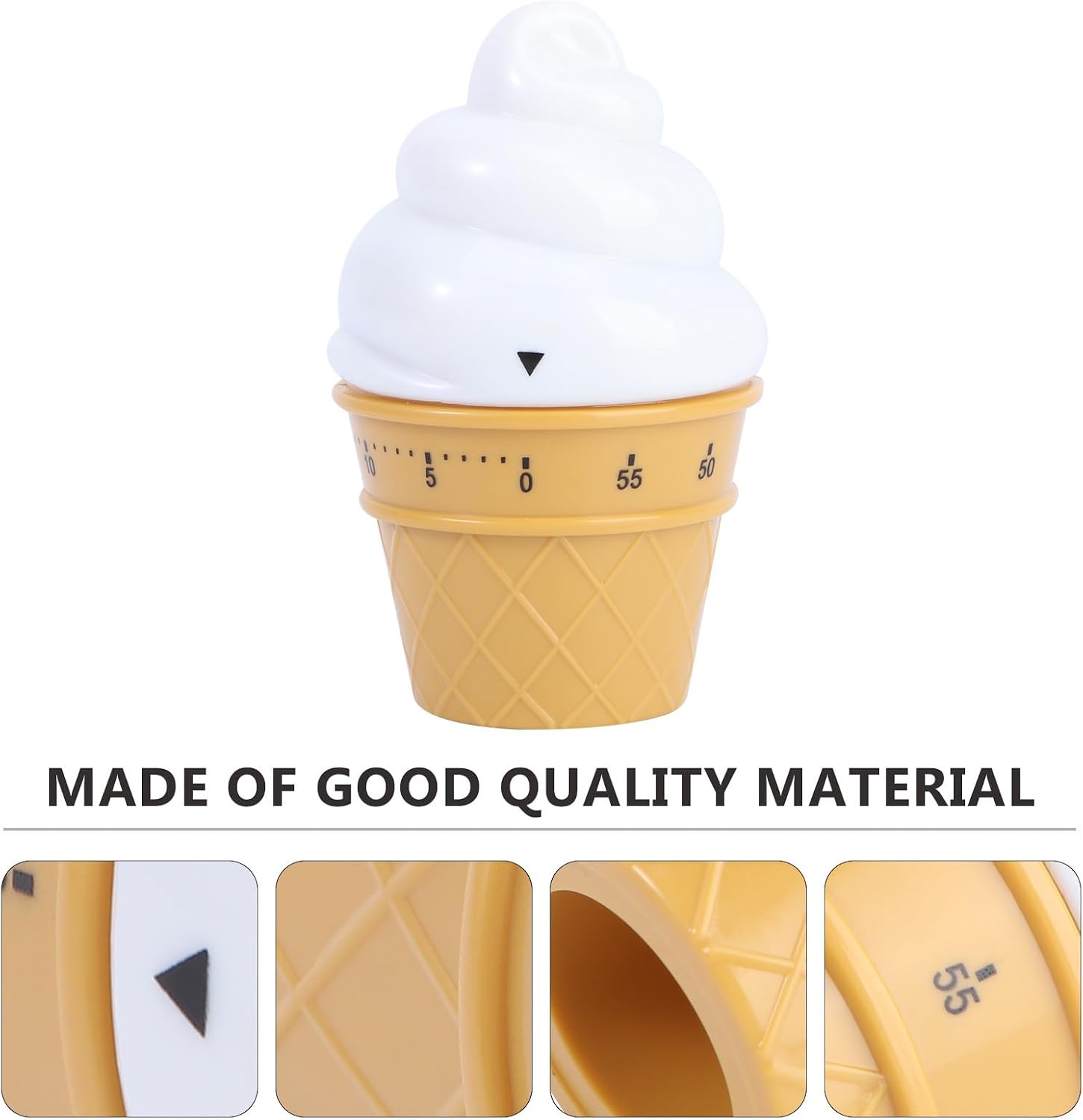 Mechanical Kitchen Timer White, Countdown Ice Cream Timer Wind, Cooking Time Reminder for Home and Learning Use
