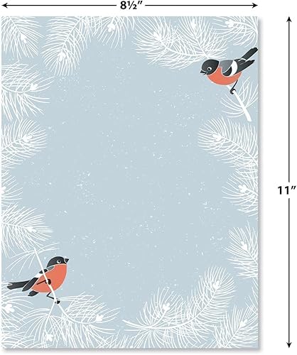 Vista 39 de Papel para cartas con pequeños árboles navideños, juego de 25 papeles de Navidad de 8 1/2 x 11 pulgadas, papel compatible con computadora