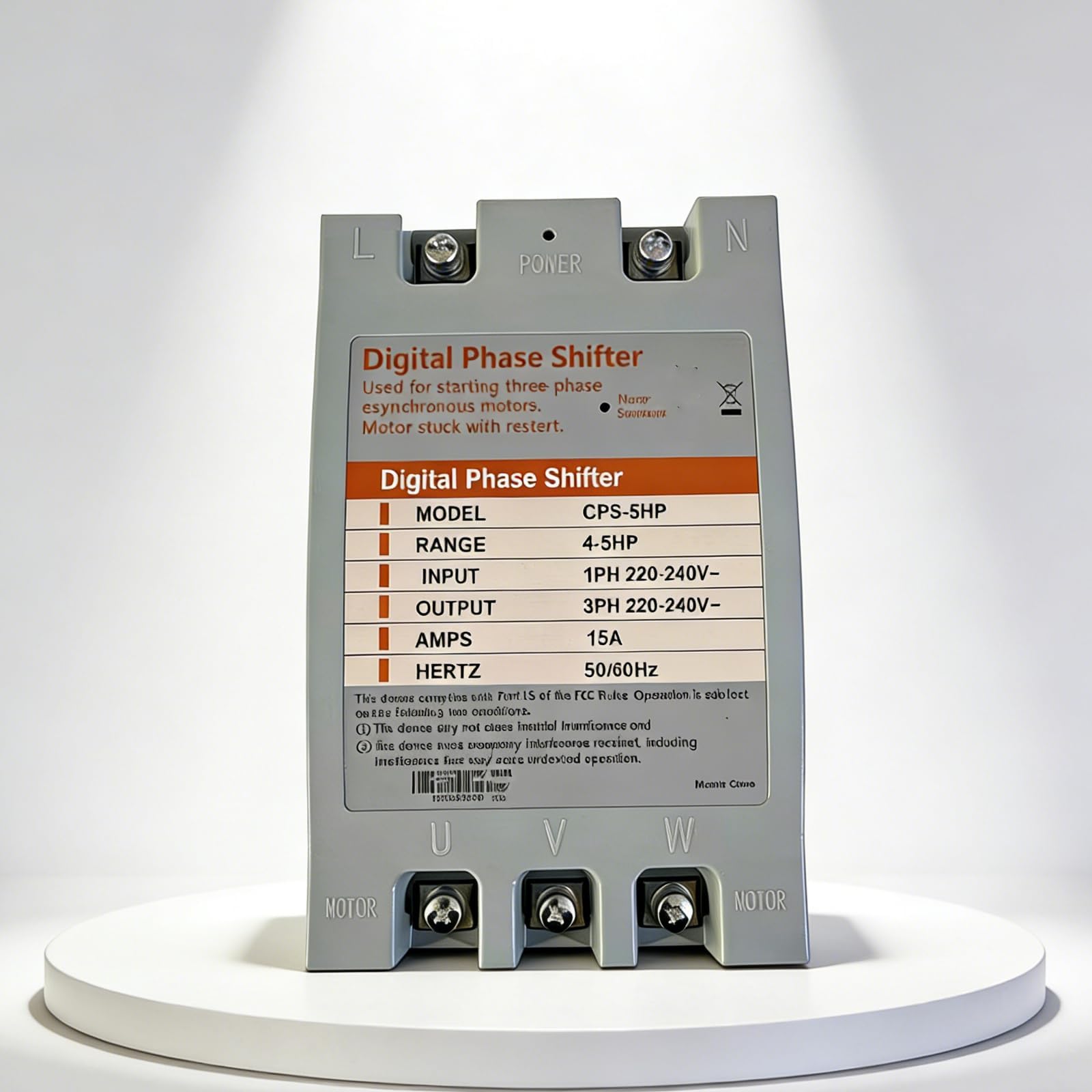 10HP 220V 3 Phase Converter Single Phase to 3 Phase Converter 220V-240V Input/Output Compatible for Digital Phase Shift 10HP