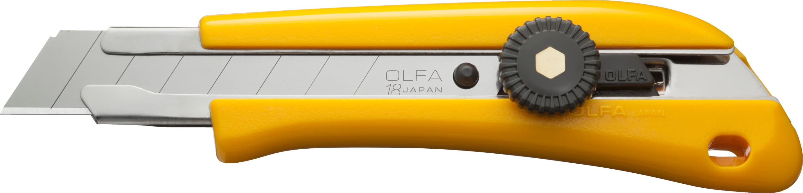 Olfa 101901 Knife with Blade, Wheel Lock and Ergonomic Handle, Black, 18 mm Cutter BN-L