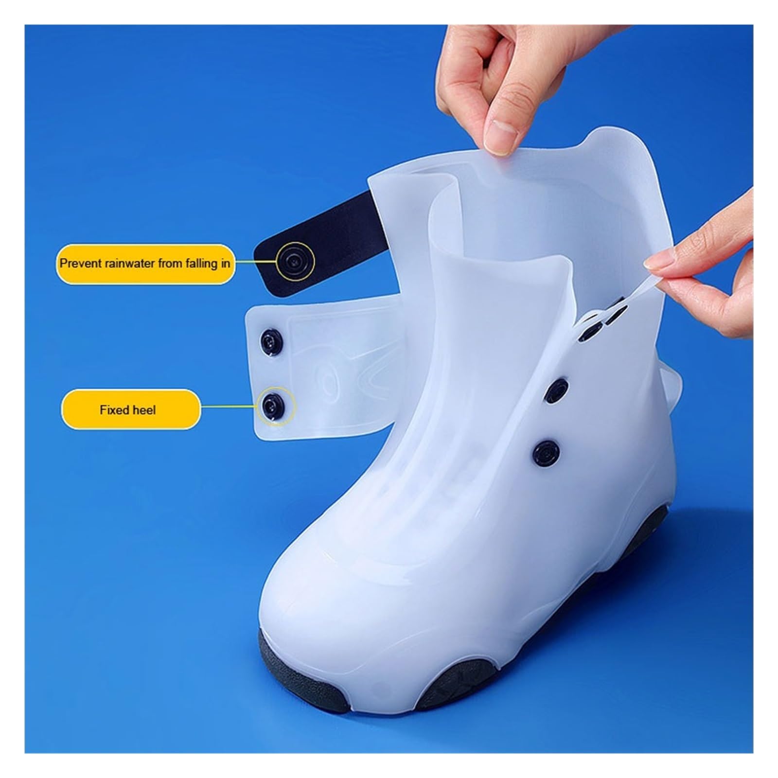 Cubre Zapatos Impermeable Waterproof Covers Silicone Overshoes Boots Protectors Portable Snow Rubber Protects Foot Rain For Boy Girl Calzado Lluvia Antidesliza(White,XL)