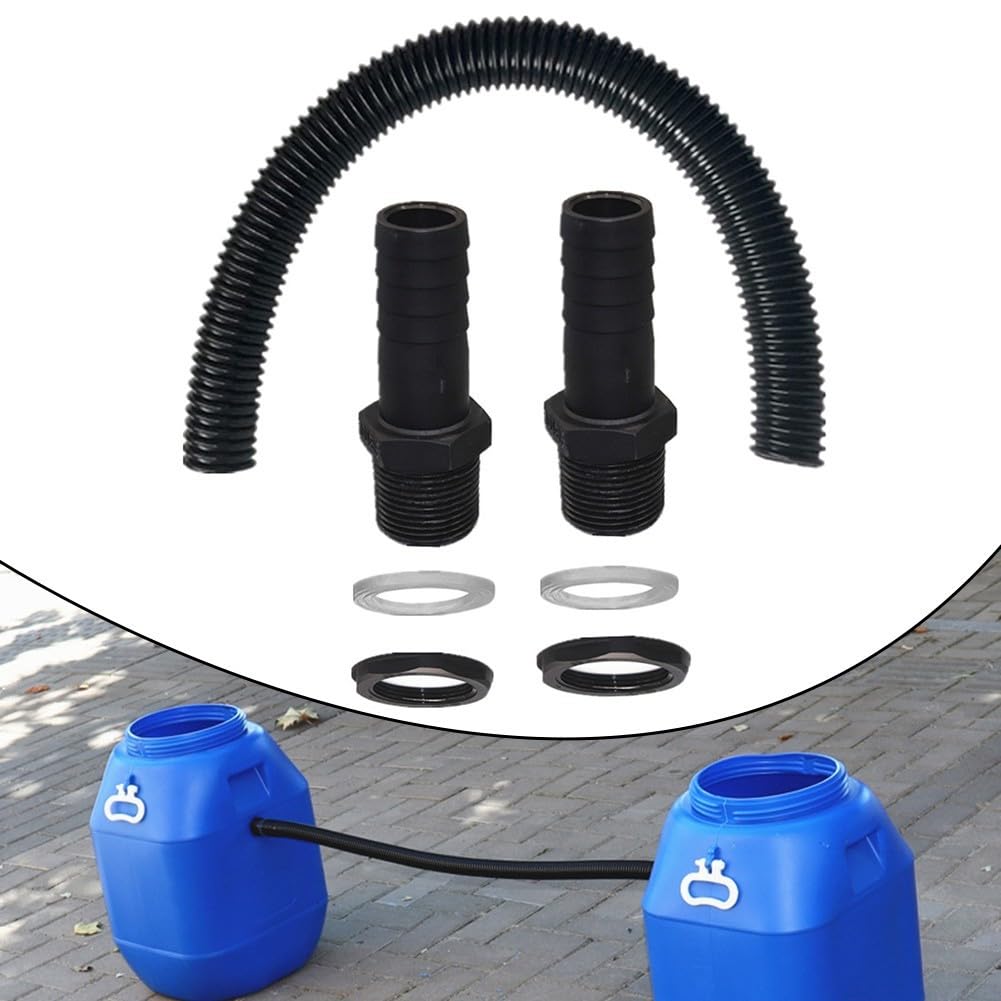 Regentonnenverbindungs-Set für Fallrohr, 38 mm, Regentonne, Wassertanks zusammen (1 m)