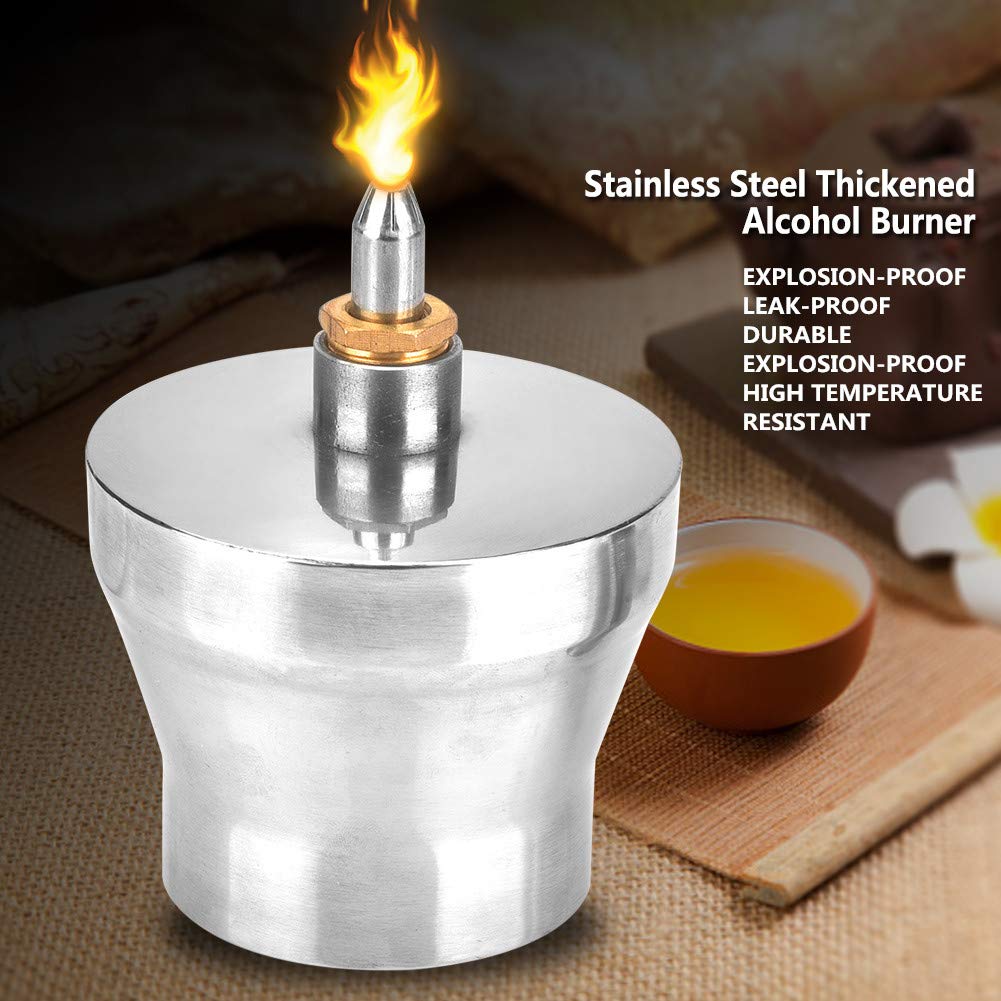 Spiritus-Brenner, 450Ml Edelstahl-Spiritus-Lampe Spiritus-Öfen verdickten Spiritus-Brenner mit Schraube und Docht-Chemie-zahnmedizinischer Laborlampe