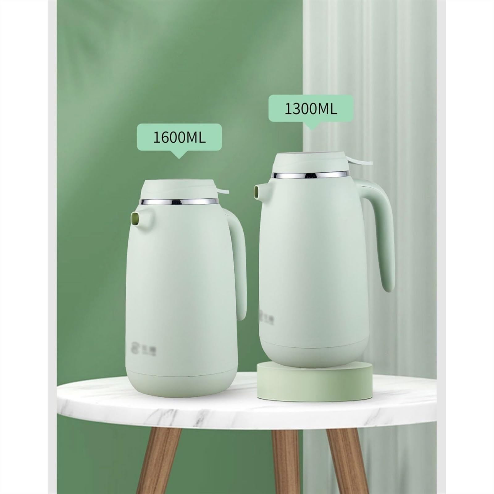 Termiczna karafka do kawy ze stali nierdzewnej, 1,3 l/1,6 l Duża pojemność Termos domowy Szklany wewnętrzny Termos Kawowy Wielofunkcyjny Termos