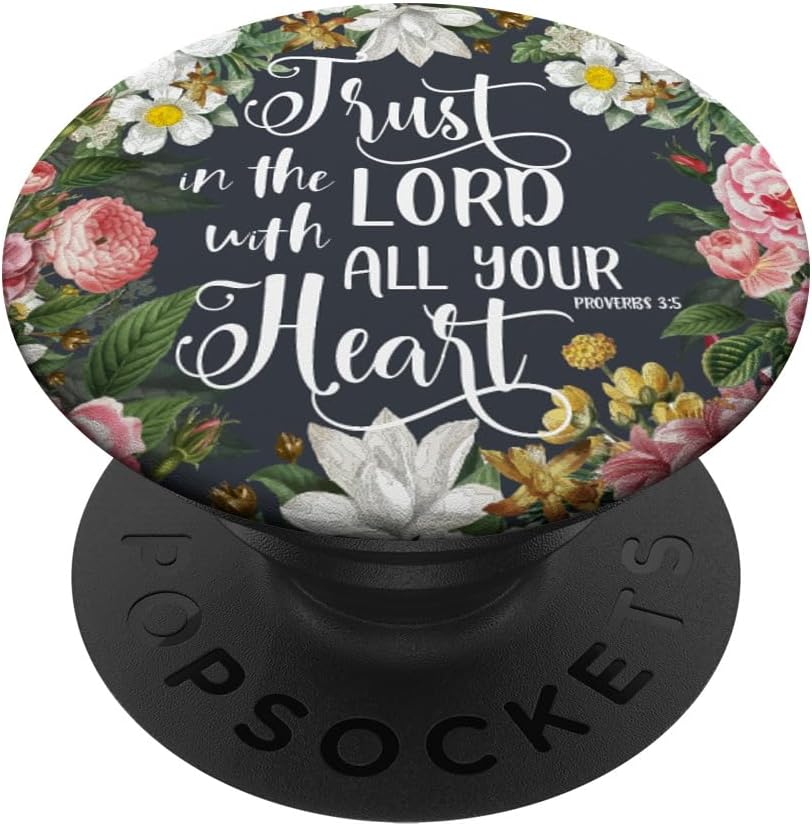 Christian Bible Verse Trust in The Lord Proverbs Floral Gift PopSockets PopWallet for MagSafe