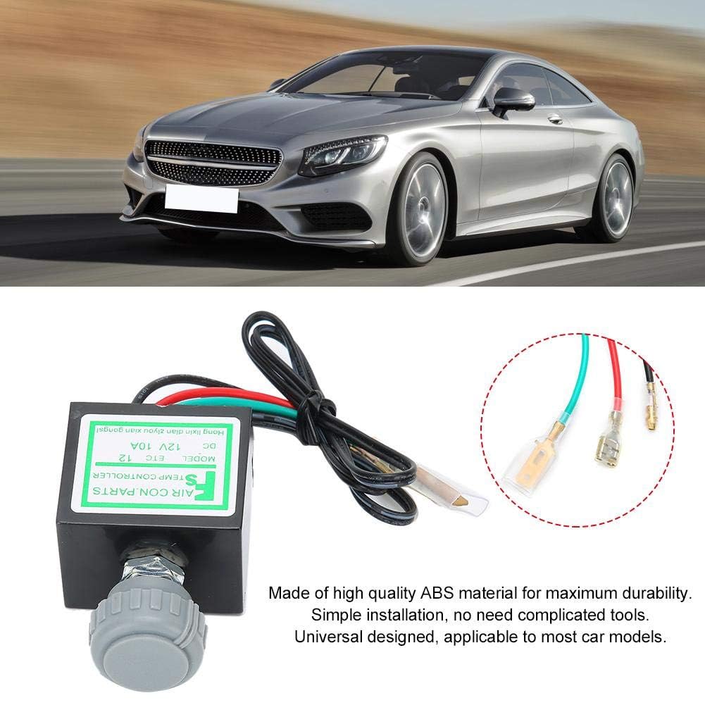 Interruptor de temperatura del aire acondicionado, aire acondicionado del coche 10A Interruptor electr¨®nico del termostato Control de temperatura Accesorio autom¨¢tico(12V)