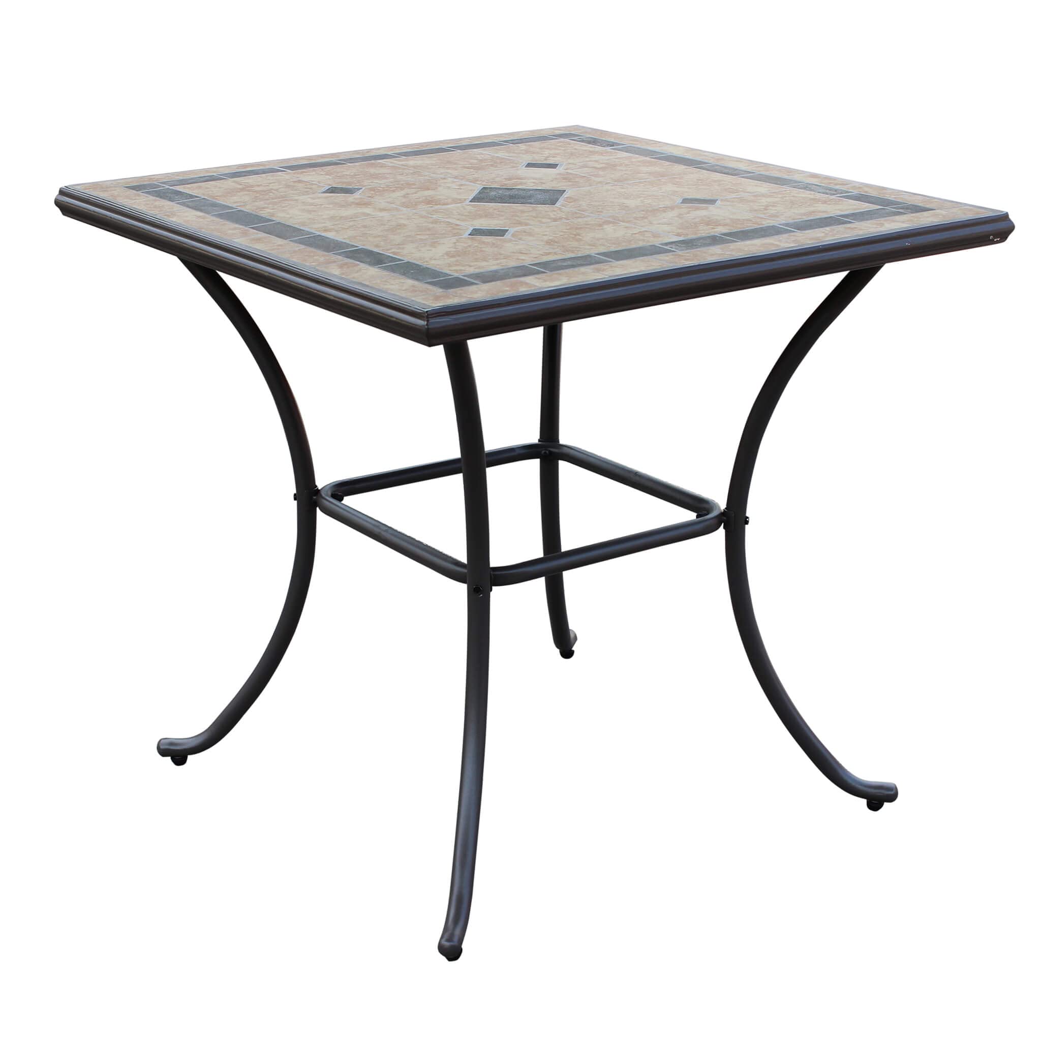 Tavolo da giardino Quadrato 80 x 80 x 74h cm base in ferro verniciato Base in Mosaico - FE802590 - FE802590