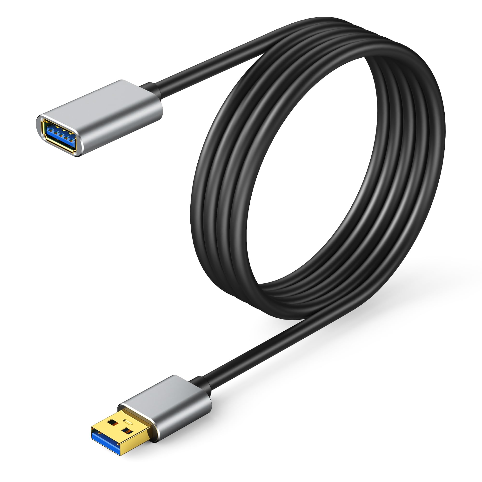 Cable de extensión USB de 15 pies, transferencia USB 3.0 de alta velocidad, cable macho a hembra tipo A compatible con mouse, teclados, cámaras, unidades flash, discos duros, impresoras y