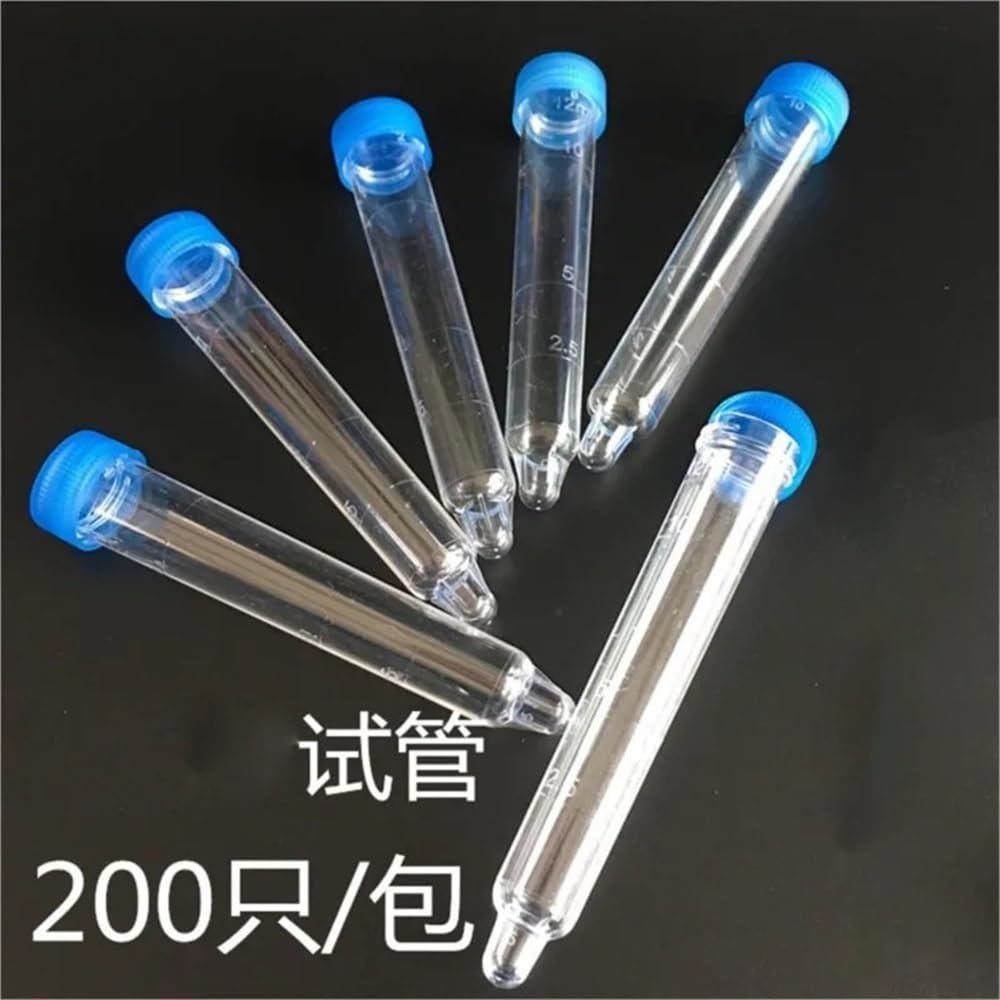 200 Teile/los 12 ml PS Schraubrohr Strohflasche Mit Kappe Laborbedarf