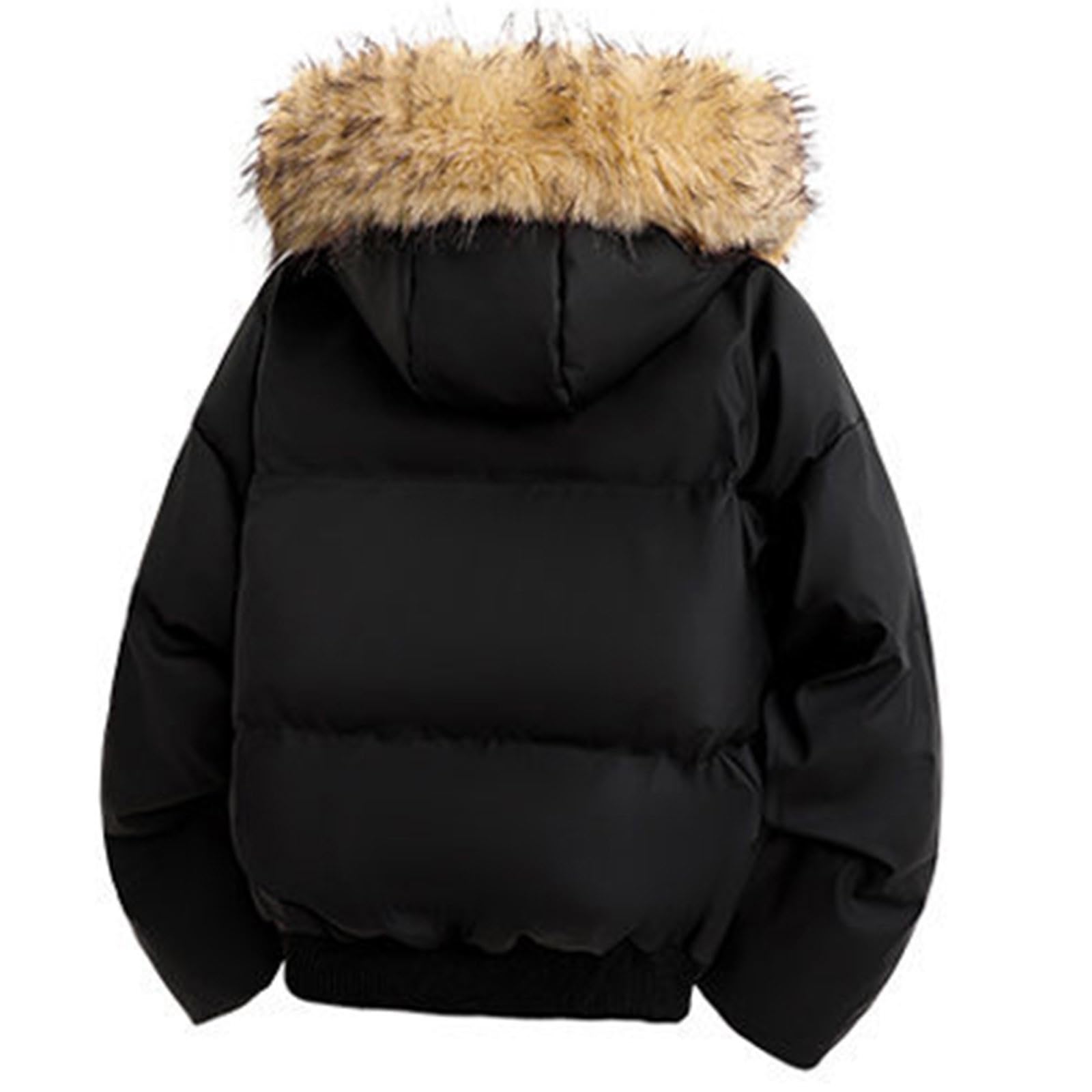 Chaqueta deportiva hombre manga larga chaqueta con capucha para hombre suelta invierno abrigo aislante grueso para clima frío impermeable y caliente ropa exterior térmica acolchada