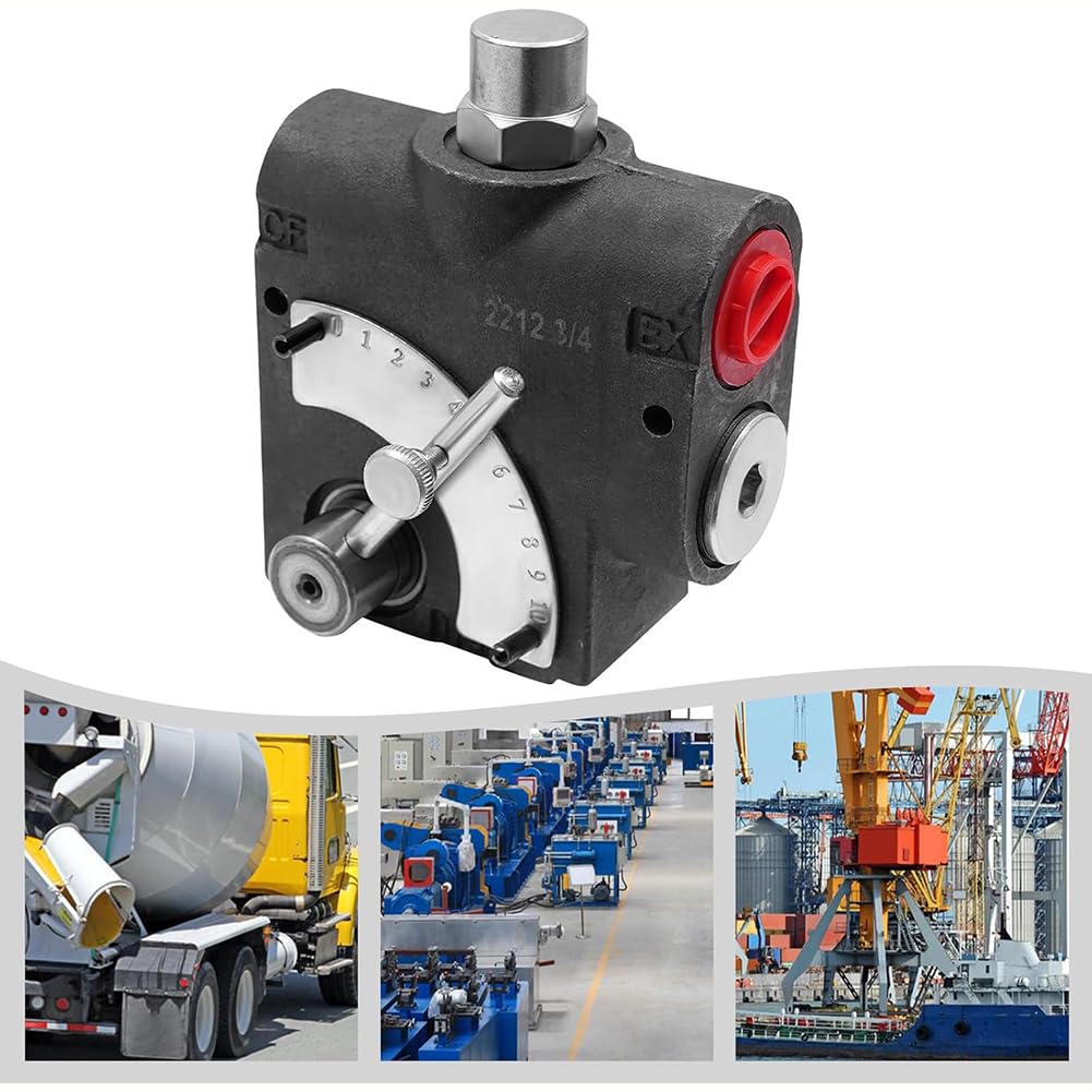 Gertrude Hydraulisches Durchflussregelventil, 3/4 Zoll NPT Anschluss 0-30 GPM Hydraulisch Einstellbar Richtungsabhängig Regelventil, 500-3000 PSI Druckbegrenzungsventil Für Traktorlader