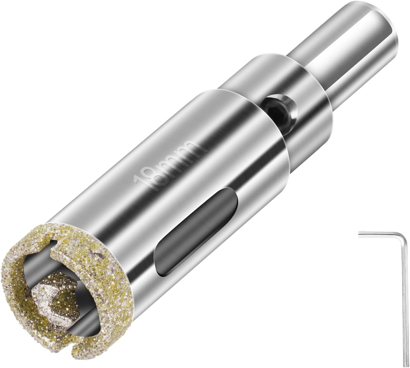 flintronic Diamond Drill Bit, 18mm Drill with Center Guide Bit, Glass Hole Saw Core Drill Bit with Diamond Surface Coating, for Glass/Tile/Ceramic/Marble/Limestone/Fiberglass/Porcelain Cutting