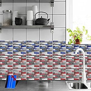 Tegelstickers Keuken Badkamer, Mozaïek Tegel Transfers Stickers Waterdichte, Peel and Stick Tegels, Wandtegelstickers…