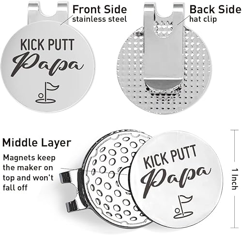 Miniatura 2 de QVUXZ Papa Dad Golf Ball Marker Gifts, Dad Grandpa Golfing Gifts from Daughter Son Kids, Golf Birthday Fathers Day for Dad Grandpa, Grandpa Dad