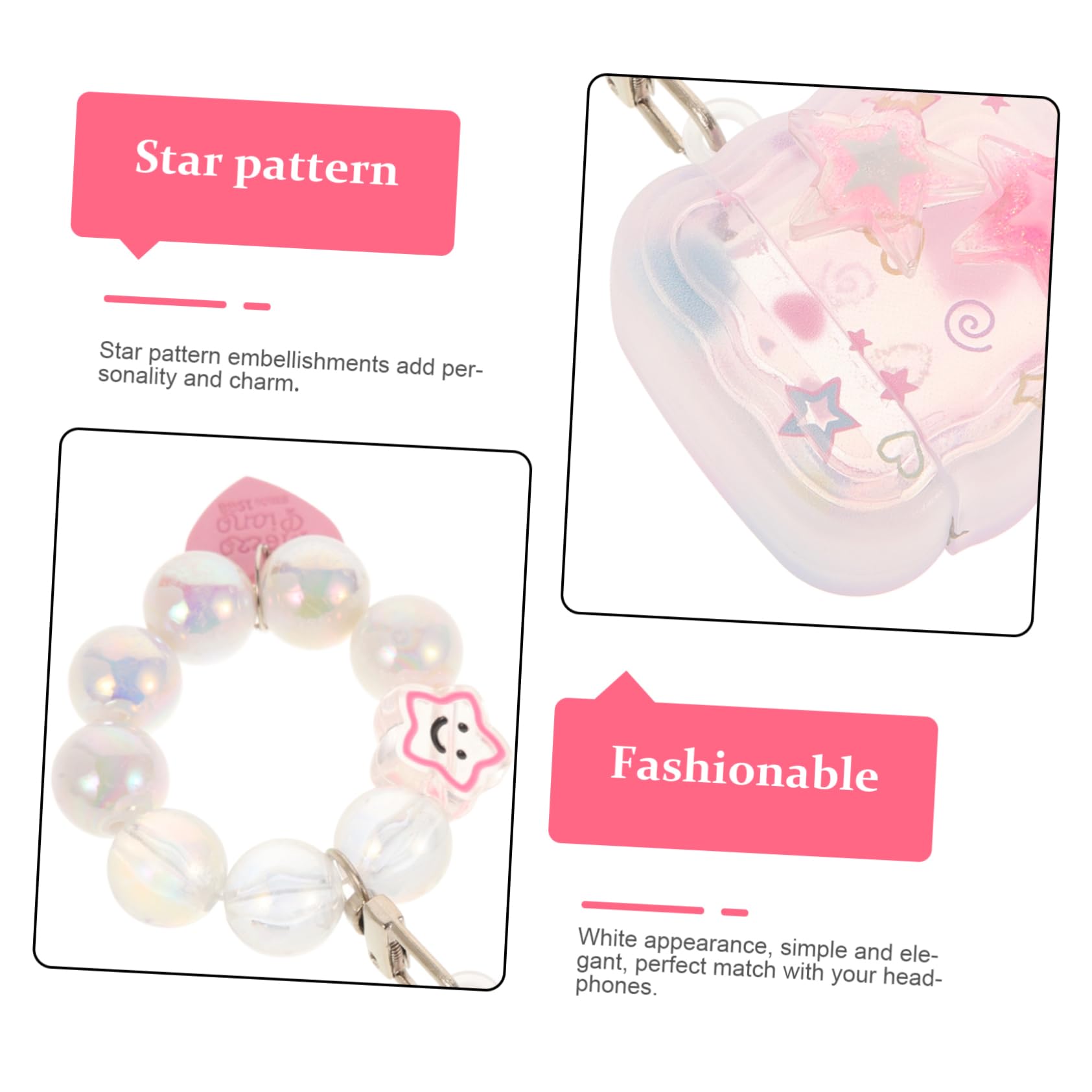 ARTIBETTER Estuche Elegante para Auriculares con Diseño De Flores Y Cuentas 5 Unidades Funda Protectora Resistente para Mujer