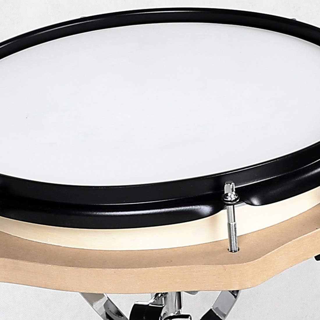 Tosnail 12-inch Silent Drum Practice Pad with Wooden Base and Steel Frame