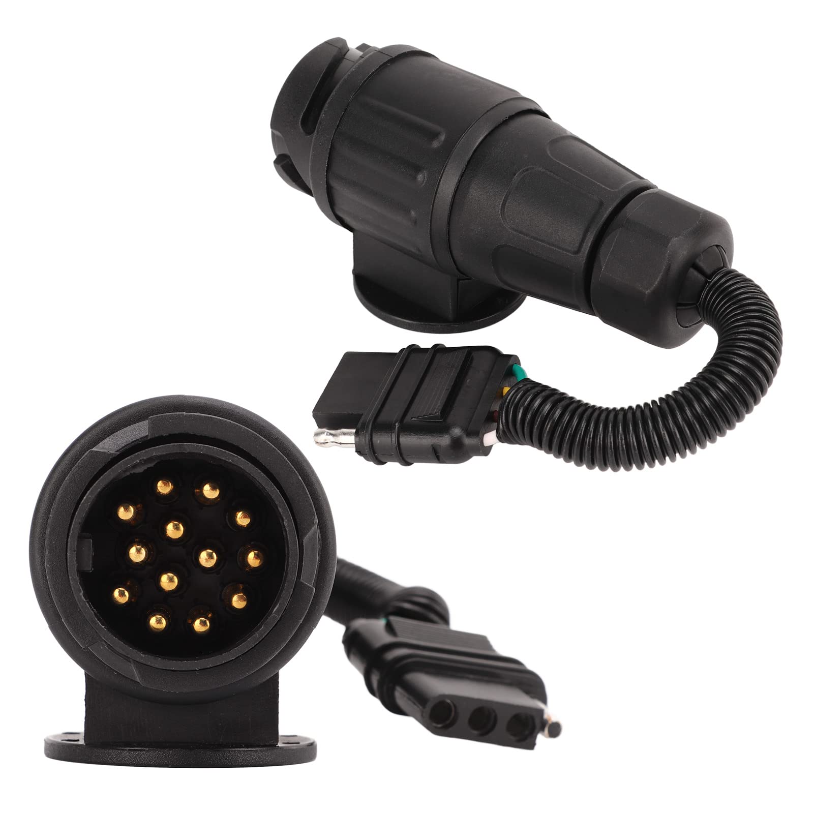 Adapter wtyczki przyczepy UE 13-stykowy okrągły do ​​amerykańskiego 4-kierunkowy płaski Złącze przyczepy Konwerter Wtyczka konwersyjna do samochodu kempingowego