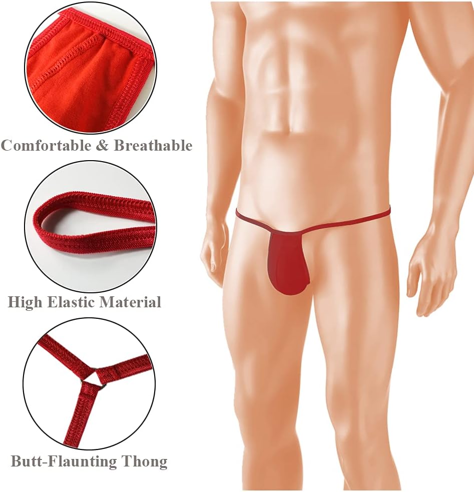 Mens Swimwear Underwear Hot Men Jockstrap Mesh Low Waist Comfortable Thongs Briefs (Size 26"-38") - Image 6