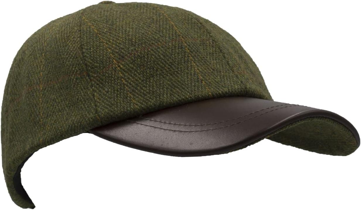 Walker and Hawkes Derby Tweed Hoaden Baseball Cap w/Leather Peak