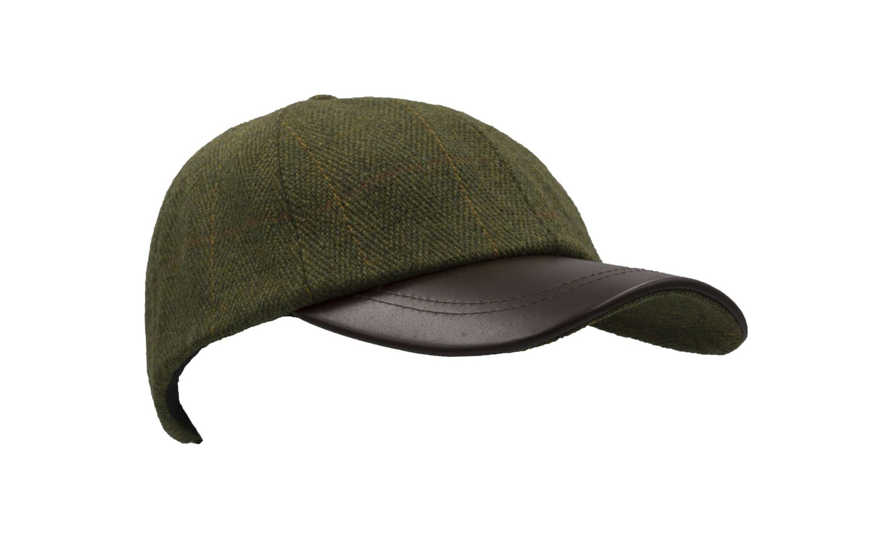 WALKER AND HAWKES - Cappello da Baseball Derby Tweed Hoaden con Visiera in Pelle - Taglia Unica
