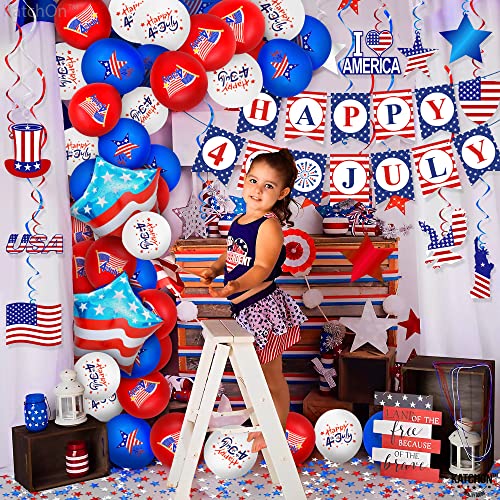Katchon, Happy 4Th Of July Banner Set - Huge, Pack Of 37 | 4Th Of July Balloons For 4Th Of July Decorations | 4Th Of July Float Decorations | Patriotic Float Decorations | Fourth Of July Decorations #TOP2