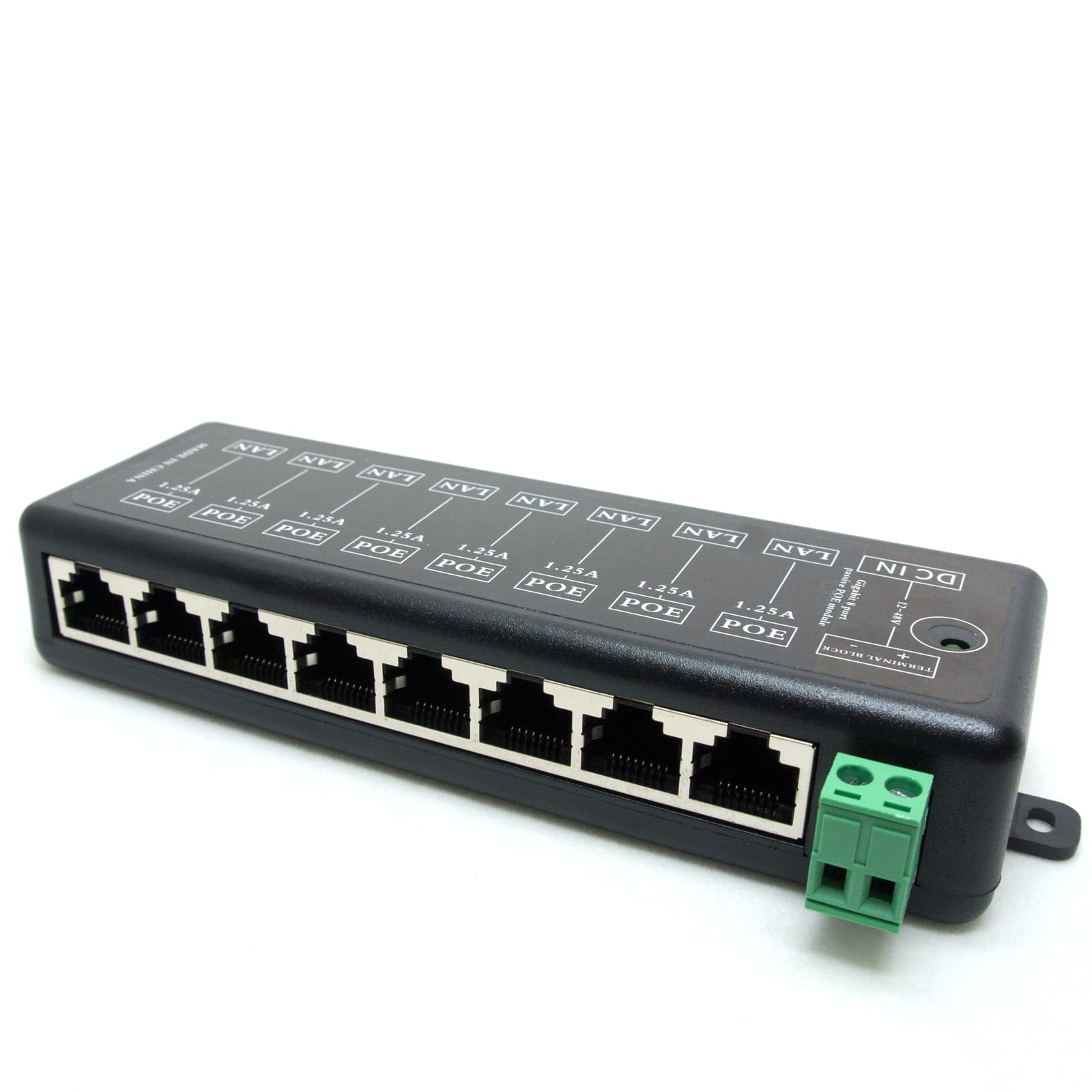 Injecteur PoE passif Gigabit 8 ports Ethernet sans adaptateur d'alimentation
