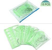 Vista 7 de Angrox Geometric Drawings Templates Measuring Geometry Rulers 15 Pcs with 1 Pack File Bag for Design School Studying Office Building