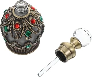 CIMAXIC Frasco de óleo essencial de perfume extravagante mini recipientes de maquiagem de terrário frasco de perfume vintage frasco de perfume vintage recipiente de viagem com diamantes garrafa embutida recipiente de perfume vítreo