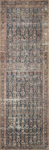 Miniatura 9 de Loloi Amber Lewis Billie Collection, Ocean & Brick - Alfombra de área de 7 pies 6 pulgadas x 9 pies y 6 pulgadas, alfombras decorativas antiguas y