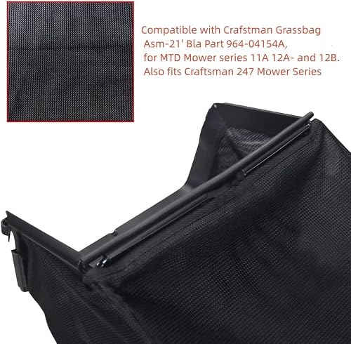 Giltswift 964-04154A Fits 21” Lawn Mower Grass Catcher Bag Compatible with MTD/Craftsman Walk Behind Mower 964-04154 (NOT Included Metal Frame)