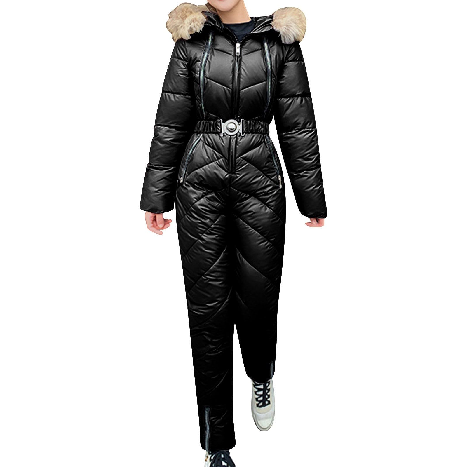 Tuta da neve da donna bianca: tuta da sci monopezzo neve sci sci tuta invernale calda tuta da sci tuta da sci outdoor antivento tuta da sci tuta da sci con cappuccio giacca da neve