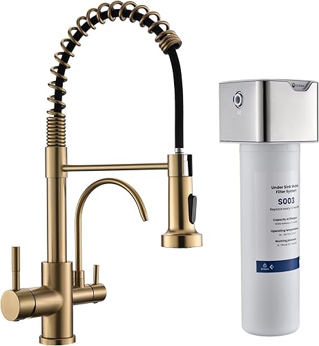 Miniatura 16 de GIMILI Grifo de cocina con pulverizador desplegable orificio único grifo de fregadero de acero inoxidable, adecuado para granjas, RV, lavandería,